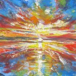 Port Waikato Sunset - 15x30 inches - acrylics on canvas $450