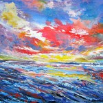 Sunset Port Waikato - 15x30 inches - acrylics on canvas $450