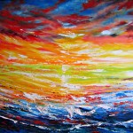 Sunset Reflections - 32x39 inches Acrylics on canvas $750