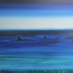 Whale Watching Kaikoura Night- oils on canvas - 30x40 inches $750