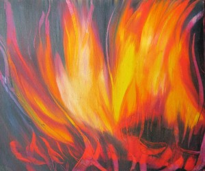 Fire - 10x12 inches Oils on canvas $95
