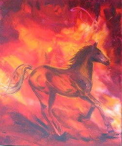 Fire Horse 2 - oils on canvas 20 x 24 inches $450